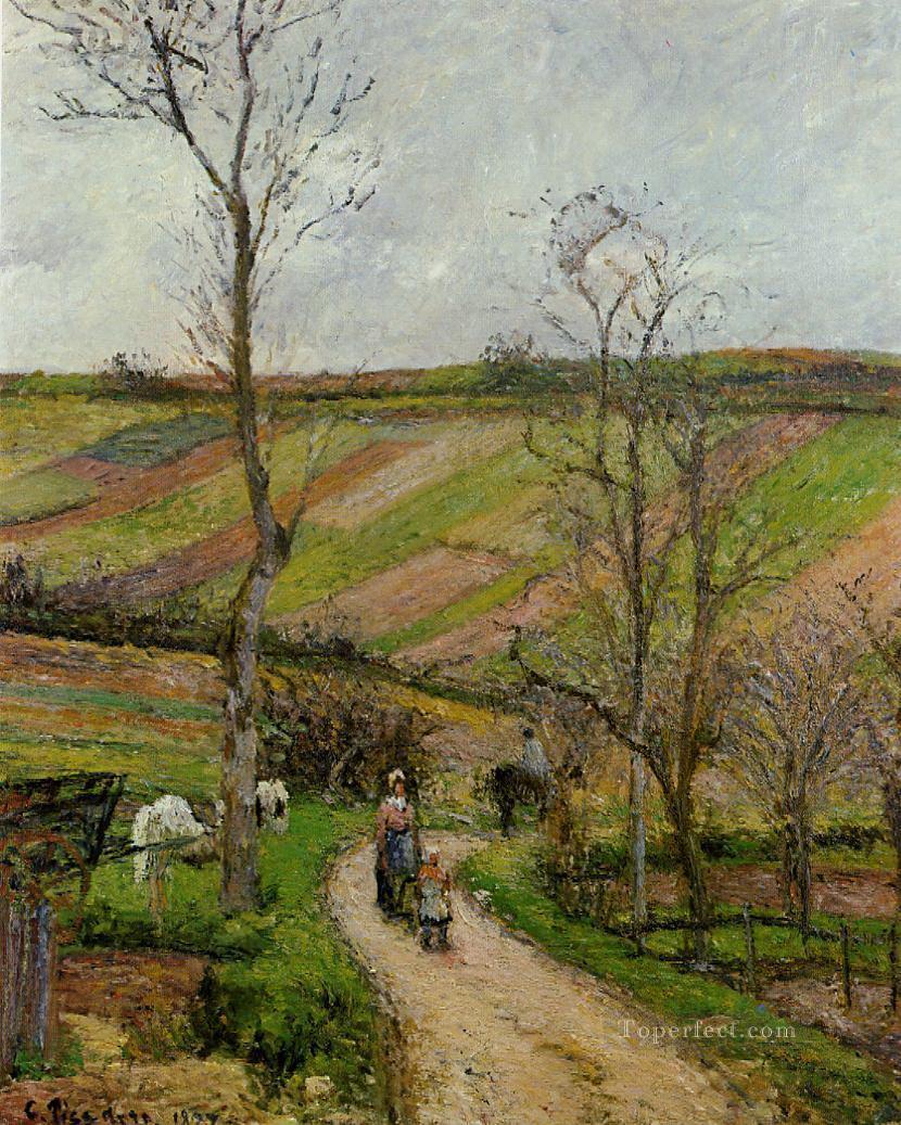 Ruta del fond en la ermita de Pontoise 1877 Camille Pissarro Pintura al óleo